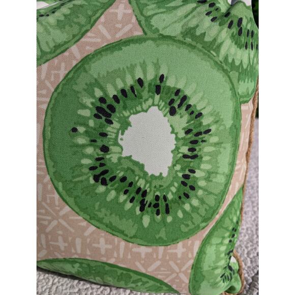 allen + roth 2 Graphic Print Tossed Kiwis w/Geo Square Throw Pillow Outdoor - Picture 4 of 8